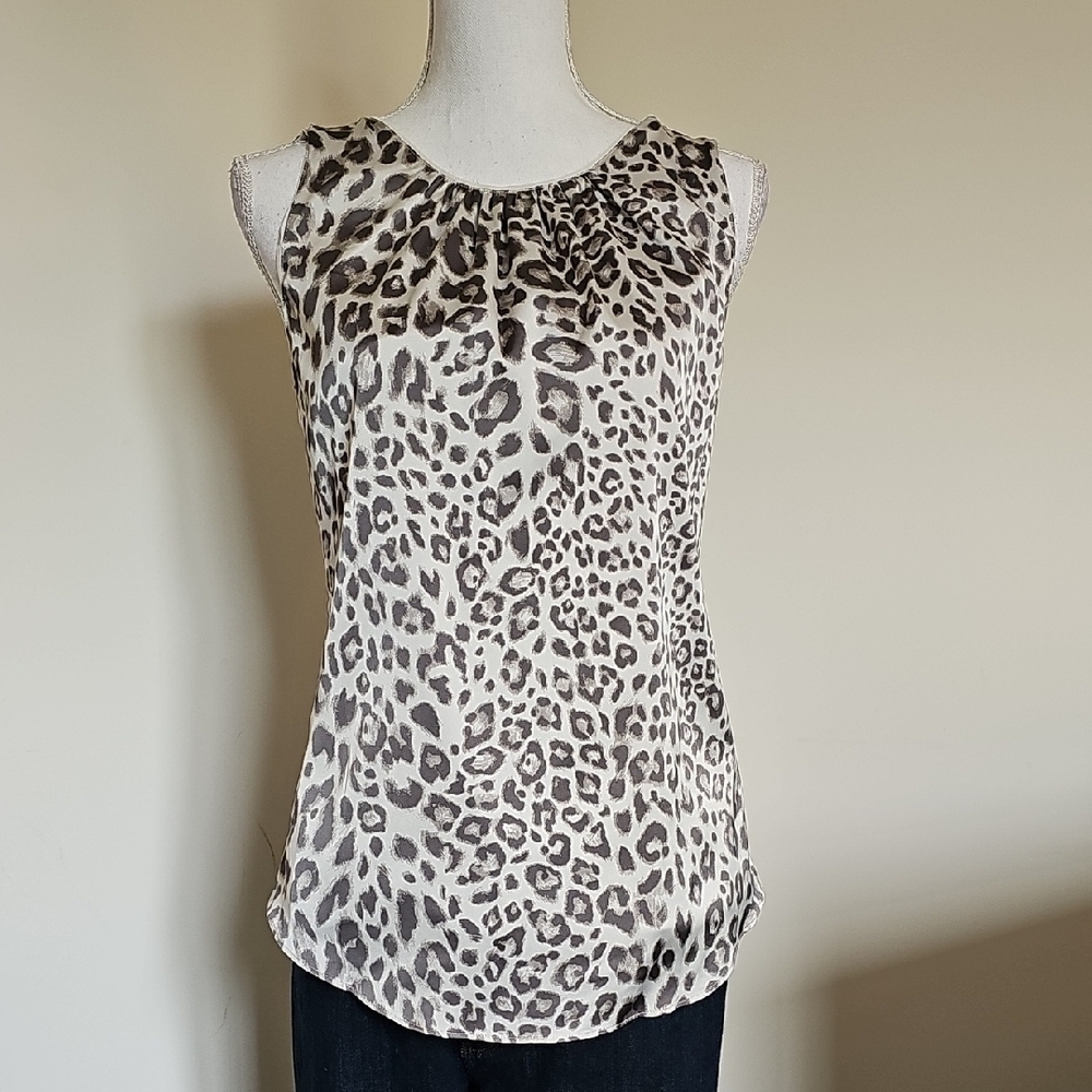WHBM Leopard Print Sleeveless Top
